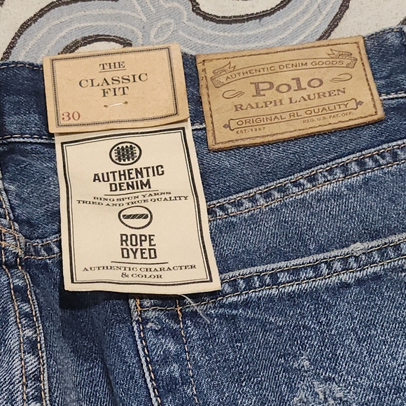 SOLD! NWT Polo Ralph Lauren Paint Spatter Cut off Classic Fit Denim Jean-Shorts - Picture 8 of 12